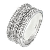 0.5ct Round Diamond Prong Set Half-Eternity Statement Ring in UK Hallmarked 9ct White Gold